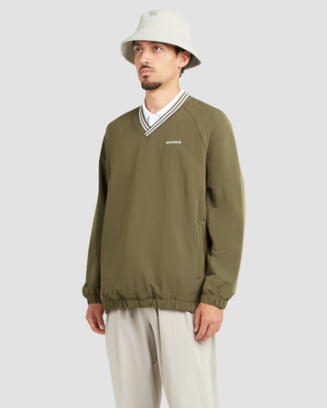 Manors Golf Crosswind Cordura® V-Neck - Dark Olive