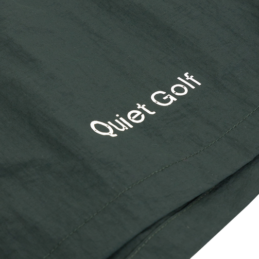 Quiet Golf Typeface Nylon Shorts Forest