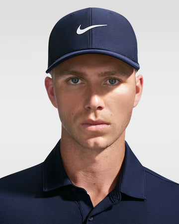 Nike Rise Dri-FIT ADV SwooshFlex Structured Golf Cap - Navy/Anthracite/White
