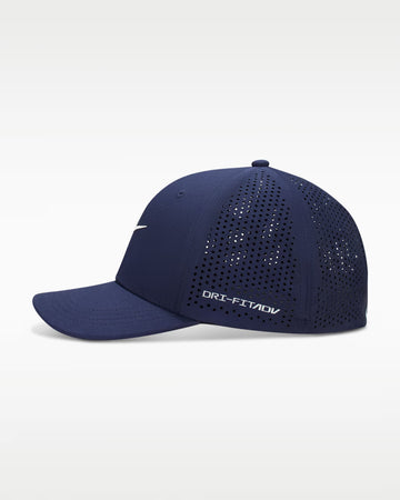 Nike Rise Dri-FIT ADV SwooshFlex Structured Golf Cap - Navy/Anthracite/White