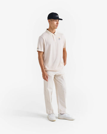 Malbon Trophy Performance Pique Polo - Ivory