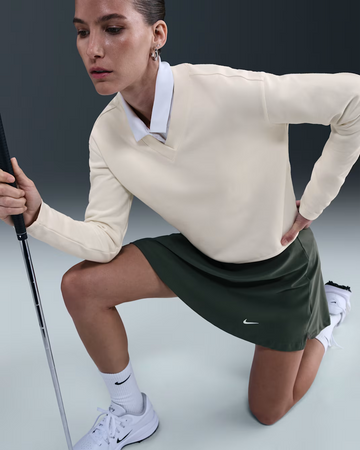 Women's V-Neck Long-Sleeve Golf Top -  sand