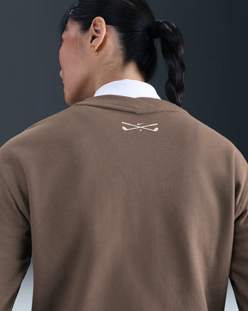 Women's V-Neck Long-Sleeve Golf Top -  Brown