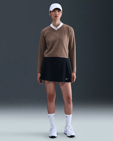 Women's V-Neck Long-Sleeve Golf Top -  Brown