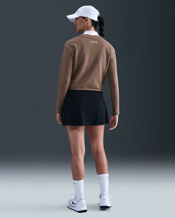 Women's V-Neck Long-Sleeve Golf Top -  Brown