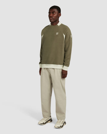 Manors Golf Crewneck Polartec Fleece - Dark Olive