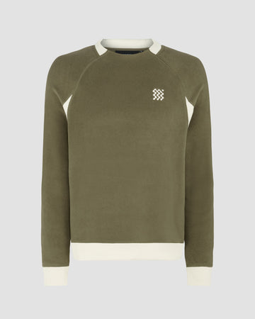 Manors Golf Crewneck Polartec Fleece - Dark Olive