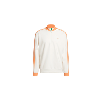 adidas Golf Originals 3-Stripe 1/4 Zip- White/ Orange