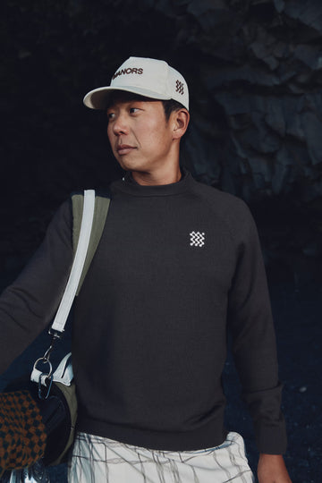 Manors Golf Merino Tech Crewneck - Hickory Brown