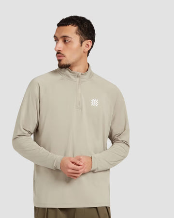 Manors 1/4 zip Lightweight Mid-Layer - Dune