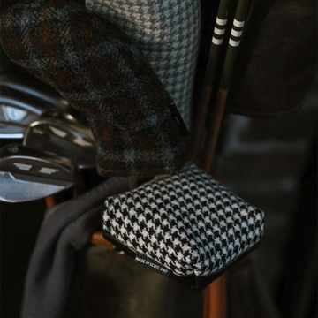 Fyfe Golf Black Grouse Harris Tweed & Leather Mallet Putter Cover