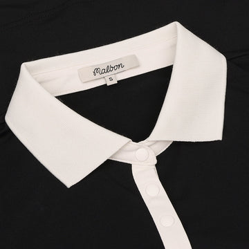 Malbon Claudia Sleeveless Polo - Black, on model