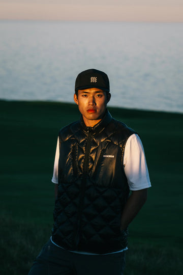 Manors Golf Argyle Pertex Gilet - Black