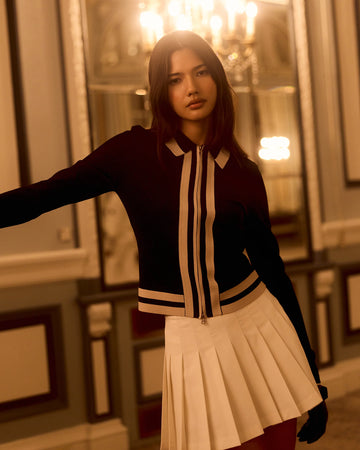 Malbon Golf Womens Daisy Knit Top - Black