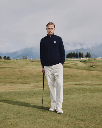 Manors Golf Merino Tech Windbreaker Midnight detail 6