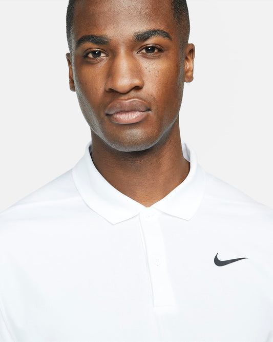 Nike Dri-FIT Victory Polo with Bisque Logo - White