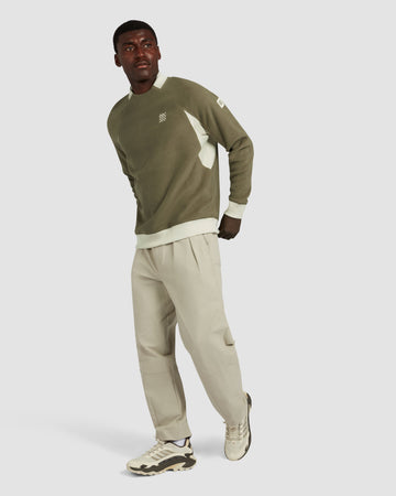 Manors Golf Crewneck Polartec Fleece - Dark Olive
