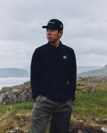 Manors Golf Long Sleeve Course Polo - Black