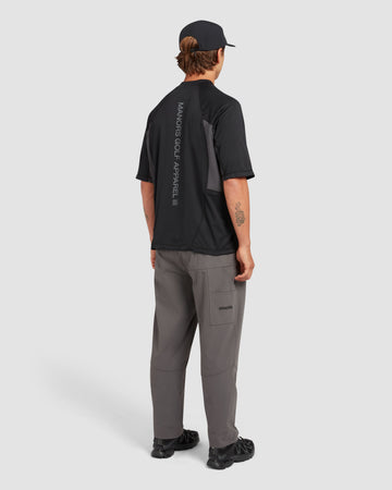 Manors Ranger Mock Neck Polo - Black - Detail