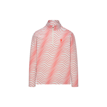 Eastside Golf Signature 1/4 Zip - Wave Stripe Pumice/Lava - voorkant