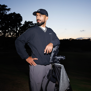 Manors Golf Crosswind Cordura Pullover - Black - front