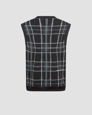 Manors Reversible V-Neck Vest - Black