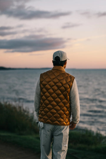 Manors Golf Argyle Pertex Gilet - Clay