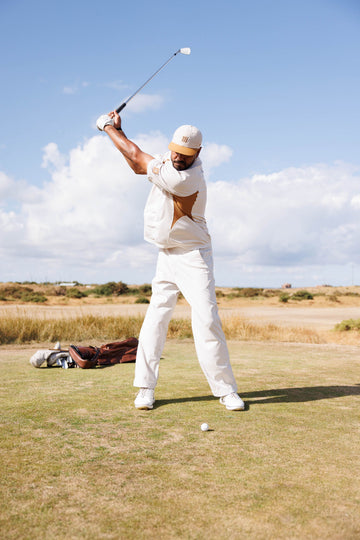 Manors Ranger Mock Neck Polo - Ivory - Lifestyle