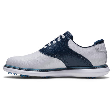 FootJoy FJ Traditions Plain Toe Saddle - White/Navy/Blue
