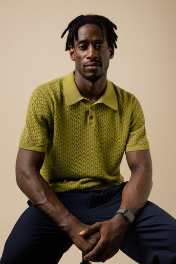 Fella Golf Lionel Chartreuse Knitted Polo