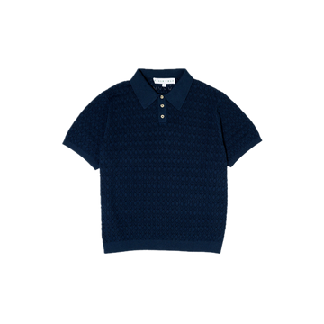 Fella Golf Lionel Navy Knitted Polo