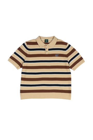 Fella Golf Jake Instarsia Knit Polo - Toffee Brown