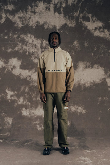 Fella Golf Ripstop Anorak Jacket - Dune Khaki
