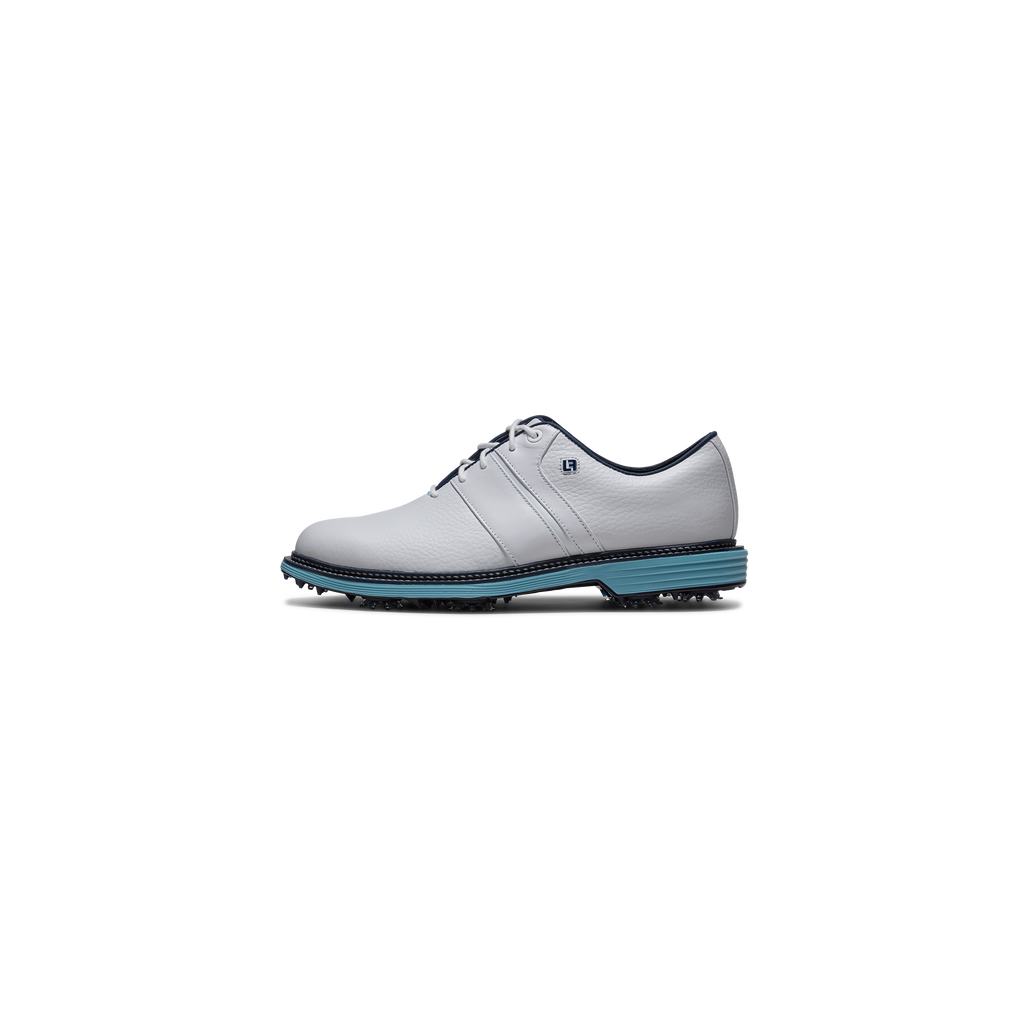FootJoy DryJoys Premiere 'Packard' 2026 - White/ Aqua – Bisque Golf