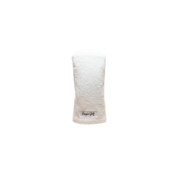 Bisque Golf Furry Barrel Fairway Head Cover - White