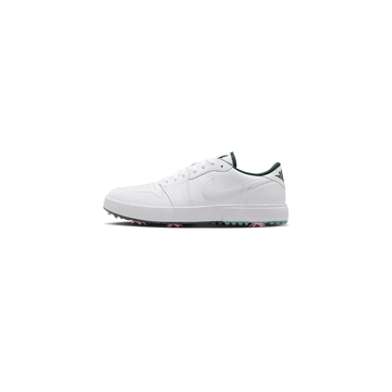 Air Jordan 1 Low G Spiked "Masters" Golf Shoes - White/Fir-Black-Elemental Pink