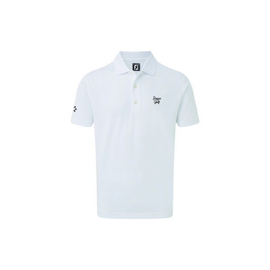 FootJoy with Bisque Stretch Pique Solid Rib Knit Collar White