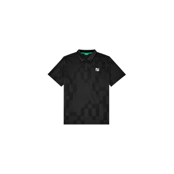 Malbon Golf Performance Mesh Paneled Polo - Black