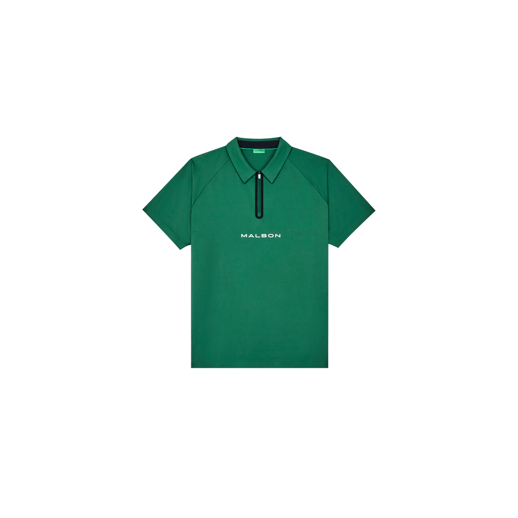 Malbon Golf Performance Zip Raglan Polo - Eden Green – Bisque Golf
