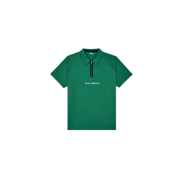 Malbon Golf Performance Zip Raglan Polo - Eden Green