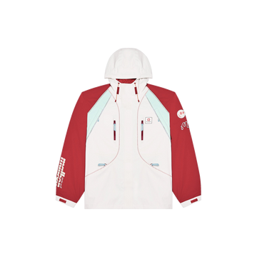Malbon Mountain All Weather Jacket - Ivory/Scarlet