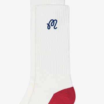 Malbon Mountain Sock - Ivory/Scarlet