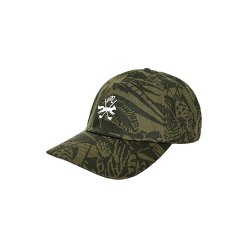 Malbon Scouting Dad Hat - Wildlife Print Olive - zijkant