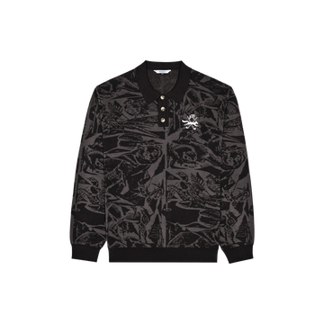 Malbon Scouting Sweater - Wildlife Print Black - voorkant