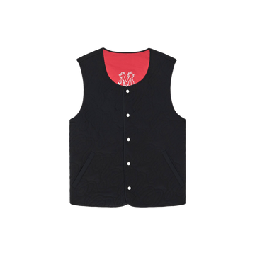 Malbon Swell Reversible Vest - Crimson Red/Black