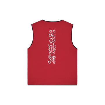 Malbon Swell Reversible Vest - Crimson Red/Black