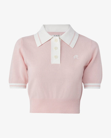 Malbon Golf Womens Mikayla Knit Polo - Dusty Rose