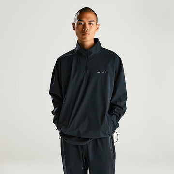 Malbon Performance Quarter Zip Shell Pullover - Black