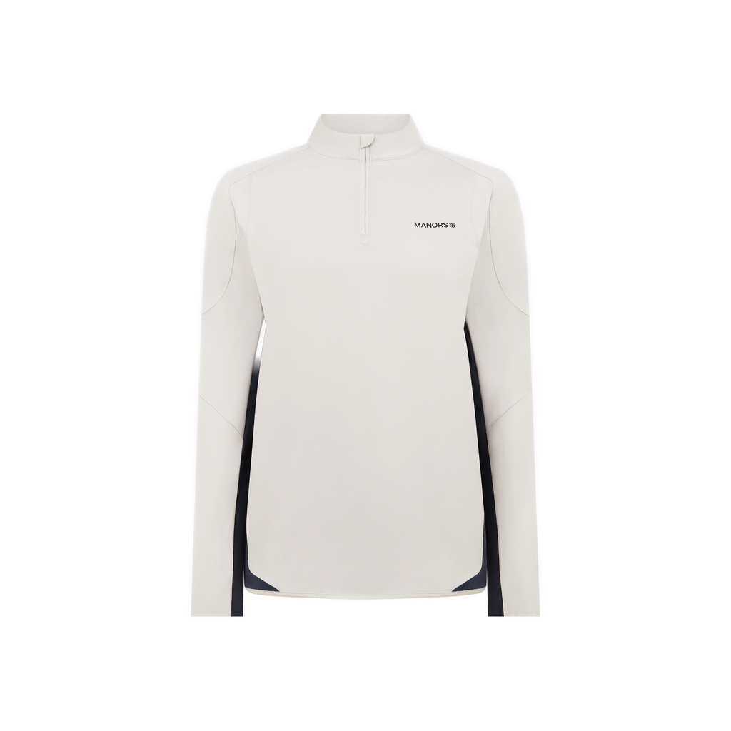 manors モックネック Manors Golf 1/4 Zip Tech Mid-Layer - Vapour Grey – Bisque Golf