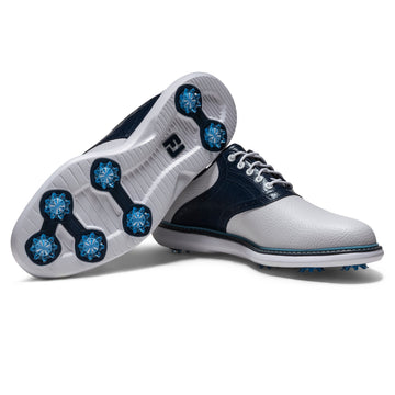 FootJoy FJ Traditions Plain Toe Saddle - White/Navy/Blue